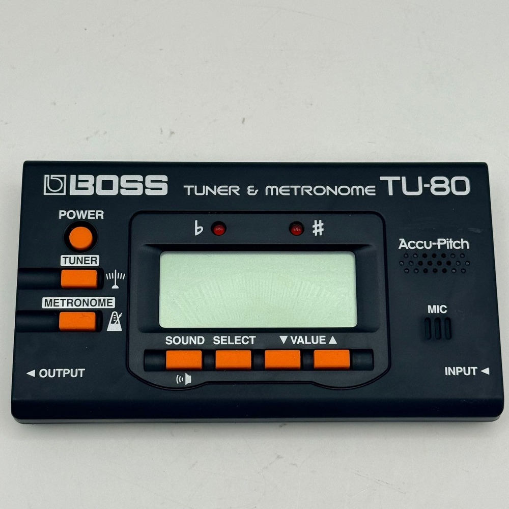 Boss TU-80 Tuner and Metronome for Guitar and Bass Black Accu-Pitch Chromatic